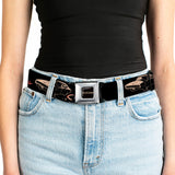 DODGE Text Full Color Black/Tan Seatbelt Belt - DODGE CHARGER R/T Profile Black/Beige/Red Webbing