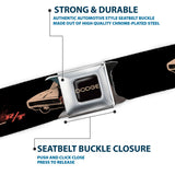 DODGE Text Full Color Black/Tan Seatbelt Belt - DODGE CHARGER R/T Profile Black/Beige/Red Webbing