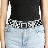 CHALLENGER Script Seatbelt Belt - Checker Black/White Webbing