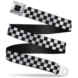 CHALLENGER Script Seatbelt Belt - Checker Black/White Webbing
