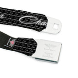 CHALLENGER Script Seatbelt Belt - CHALLENGER Repeat w/Text Black/White Webbing