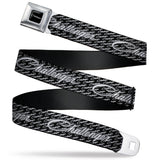 CHALLENGER Script Seatbelt Belt - CHALLENGER Repeat w/Text Black/White Webbing