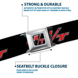 Dodge Challenger R T Emblem Full Color Black White Red Seatbelt Belt - Dodge Challenger R/T Emblem Repeat Black/Blue/White/Red Webbing