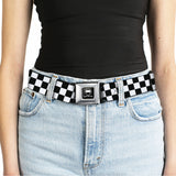 Dodge Viper Seatbelt Belt - Checker Black/White Webbing