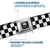 Dodge Viper Seatbelt Belt - Checker Black/White Webbing