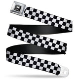 Dodge Viper Seatbelt Belt - Checker Black/White Webbing