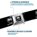 Dodge Viper Seatbelt Belt - Dodge Viper Black/Silver Logo REPEAT Webbing