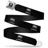 Dodge Viper Seatbelt Belt - Dodge Viper Black/Silver Logo REPEAT Webbing