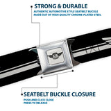 DODGE GARAGE Emblem Full Color Light Gray Black Seatbelt Belt - DODGE GARAGE Emblem Stripe Black/White Webbing