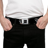 SRT Logo Full Color Black White Seatbelt Belt - Dodge Hellcat Logo Black/White Webbing