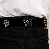 SRT Logo Full Color Black White Seatbelt Belt - Dodge Hellcat Logo Black/White Webbing