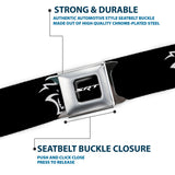 SRT Logo Full Color Black White Seatbelt Belt - Dodge Hellcat Logo Black/White Webbing