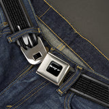 SRT Logo Full Color Black White Seatbelt Belt - Dodge SRT Hellcat Logo Stripe Black/Silver/White Webbing