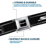 SRT Logo Full Color Black White Seatbelt Belt - Dodge SRT Hellcat Logo Stripe Black/Silver/White Webbing