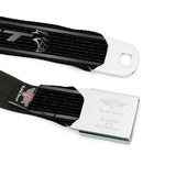 SRT Logo Full Color Black White Seatbelt Belt - Dodge SRT Hellcat Logo Stripe Black/Silver/White Webbing
