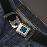 MOPAR Logo Full Color Black/Blue/White - 
 Seatbelt Belt - Black Webbing