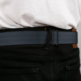 MOPAR Logo Full Color Black/Blue/White Seatbelt Belt - Black Panel Webbing