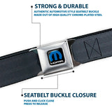 MOPAR Logo Full Color Black/Blue/White Seatbelt Belt - Black Panel Webbing