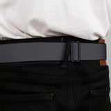 MOPAR Logo Full Color Black Blue White Seatbelt Belt - Charcoal Webbing