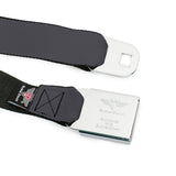 MOPAR Logo Full Color Black Blue White Seatbelt Belt - Charcoal Webbing