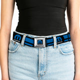 MOPAR Logo Full Color Black Blue White Seatbelt Belt - MOPAR Logo/Stripe Black/Blue Webbing