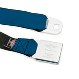 MOPAR Logo Full Color Black/Blue/White Seatbelt Belt - MOPAR Text Blue/White Webbing