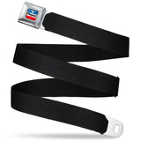 MOPAR Chrysler Logo Full Color White/Blue/Red/Black Seatbelt Belt - Black Webbing
