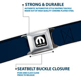 MOPAR Logo Full Color Black White Seatbelt Belt - Navy Webbing