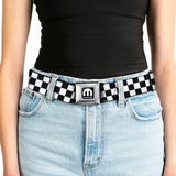 Black and White Checkered with MOPAR Logo Seatbelt Belt