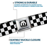 Black and White Checkered with MOPAR Logo Seatbelt Belt
