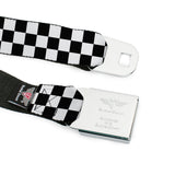 Black and White Checkered with MOPAR Logo Seatbelt Belt