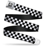 Black and White Checkered with MOPAR Logo Seatbelt Belt