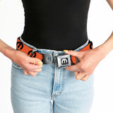 MOPAR Logo Full Color Black/White Seatbelt Belt - MOPAR Logo Repeat Orange/Black Webbing