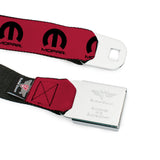 MOPAR Logo Full Color Black/White Seatbelt Belt - MOPAR Logo Repeat Fuchsia/Black Webbing