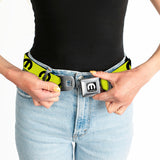 MOPAR Logo Full Color Black/White Seatbelt Belt - MOPAR Logo Repeat Yellow/Black Webbing