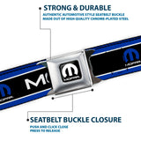 MOPAR Logo Full Color Black White Seatbelt Belt - MOPAR Text/Logo/Stripe Blue/White/Black Webbing