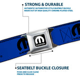 MOPAR Logo Full Color Black White Seatbelt Belt - MOPAR Text/Logo Blue/Black Webbing