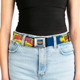 MOPAR 1937-1947 Logo Full Color Blue/Yellow/Red Seatbelt Belt - MOPAR 1937-1947 Logo-USE CHRYSLER ENGINEERED MOPAR PARTS AND ACCESSORIES Blue/Yellow/Red Webbing