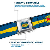 MOPAR 1937-1947 Logo Full Color Blue Yellow Red Seatbelt Belt - MOPAR 1937-1947 Logo-USE CHRYSLER ENGINEERED MOPAR PARTS AND ACCESSORIES/Paint Stripe Blue/Yellow/Red Webbing