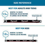 PLYMOUTH Text Logo Full Color Black White Seatbelt Belt - PLYMOUTH Text/Stripe Black/White/Gray/Red Webbing