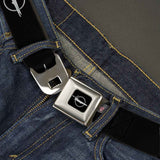 Barracuda Emblem Full Color Black Silver Seatbelt Belt - Barracuda Emblem Repeat Black/Silver Webbing