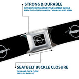 Barracuda Emblem Full Color Black Silver Seatbelt Belt - Barracuda Emblem Repeat Black/Silver Webbing