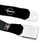 Barracuda Emblem Full Color Black Silver Seatbelt Belt - Barracuda Emblem Repeat Black/Silver Webbing