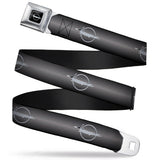 Barracuda Emblem Full Color Black Silver Seatbelt Belt - Barracuda Emblem Repeat Gray Fade/Silver Webbing