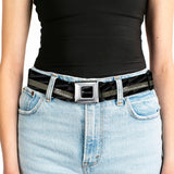 BARRACUDA Script Logo Full Color Black White Seatbelt Belt - BARRACUDA Script Stripe/Monogram Black/Gray/Olive/Silver Webbing