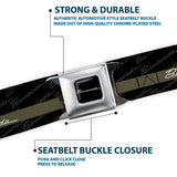 BARRACUDA Script Logo Full Color Black White Seatbelt Belt - BARRACUDA Script Stripe/Monogram Black/Gray/Olive/Silver Webbing