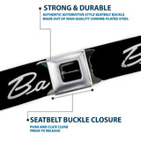 BARRACUDA Script Logo Full Color Black White Seatbelt Belt - BARRACUDA Script Logo Black/Silver Webbing