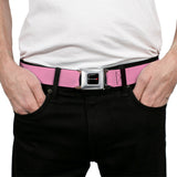 Dodge Red Rhombus Seatbelt Belt - Baby Pink Webbing