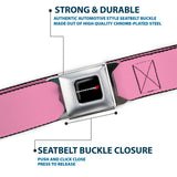 Dodge Red Rhombus Seatbelt Belt - Baby Pink Webbing