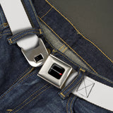 Dodge Red Rhombus Seatbelt Belt - White Webbing